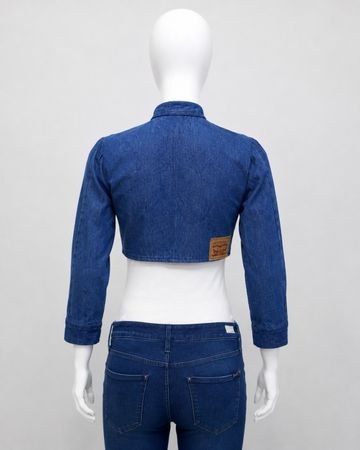 CR2010 UPCYCLED DENIM MOTO BOLERO JACKET