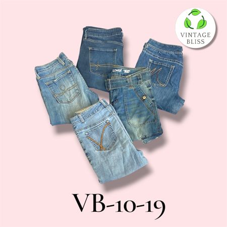 Y2K Vintage Embroidered Bootcut Flare Jeans Wholesale Bundle – Assorted Styles 8 Pieces (VB-10-19) 8 piece