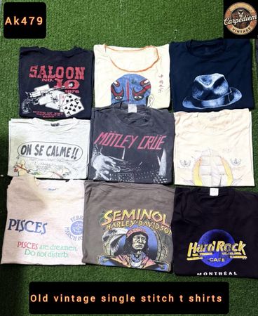 Old vintage single stitch t shirts 80s &90s old style very good stock premium quality ak479