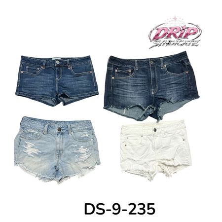 Shorts en denim bleu classique avec un attrait moderne (DS-9-235)