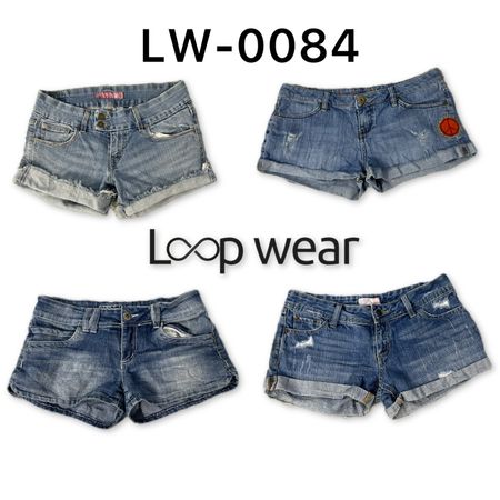 Y2K Low-Rise Britney Girl Era Pantaloni Corti di Jeans con Risvolto