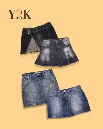 2000s Y2K Denim Mini Skirt Collection (Yv-738)