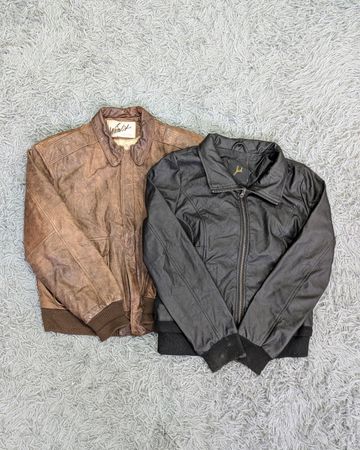 ***Y2K Leather Bomber Jackets – Retro 2000s Fashion Mix