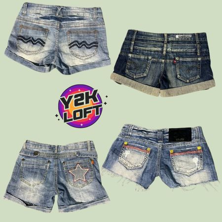 Y2K Cyber Girl Era Denim mini Shorts