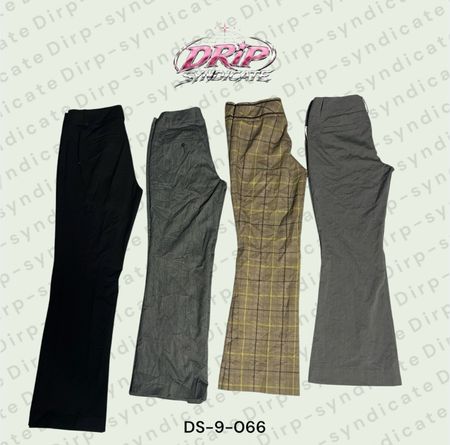 Women's Y2K Wide Leg Office Trousers - High Waist Pleated (DS-9-066)