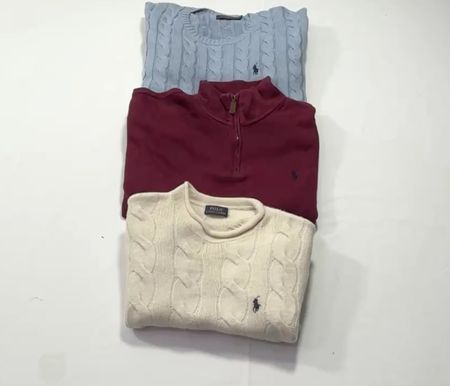 Ralph Lauren Sweaters – 1/4 Zip, Cable Knit, Round Neck, V-Neck & Cardigan – Grade A/B – 10 Pcs | 10022