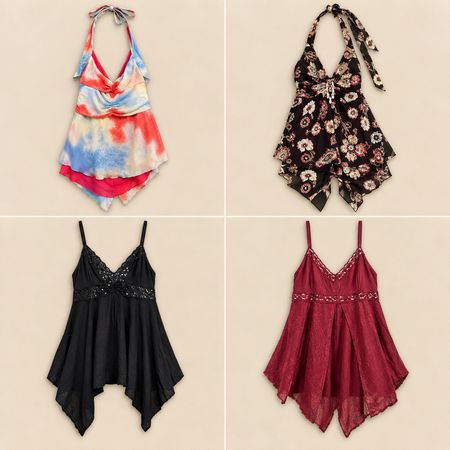 Y2k Boho Tops à bretelles fluides