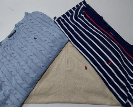 Ralph Lauren Sweaters – 1/4 Zip, Cable Knit, Round Neck, V-Neck & Cardigan – Grade A/B – 10 Pcs | 09-211
