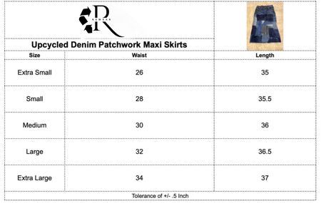 Saia Maxi em Patchwork de Jeans Reciclado