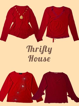 Y2K Ruby Red Tops Collection(TH/724)