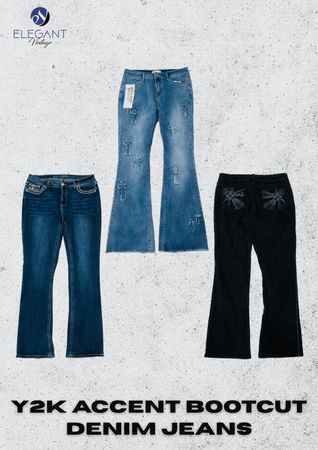 Jeans in denim bootcut con accentuazione Y2K - EV2446