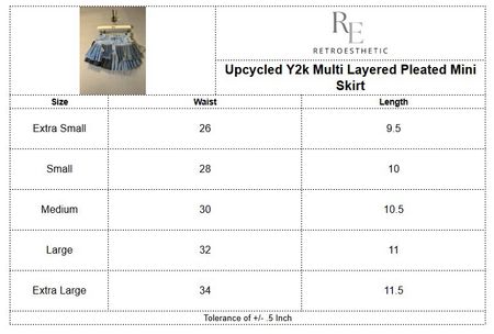 Jupes mini plissées multi-couches Y2K recyclées