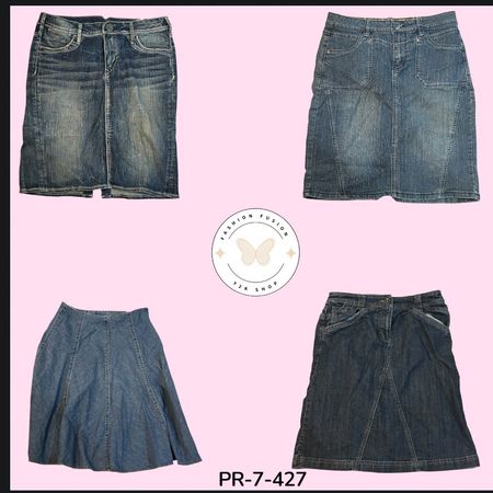 Women's Vintage Y2K Denim Long Skirt – Classic Maxi Jean Skirt (PR-7-427)