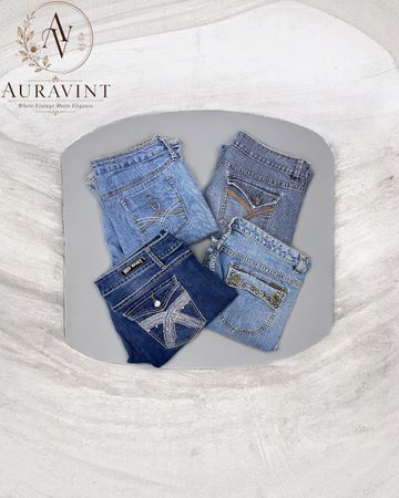 AV 1508 Y2K Embroidered BootCut Jeans