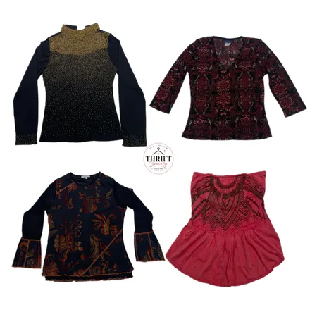 Retro Dark Romance & Studded Tops ( TS-055 )