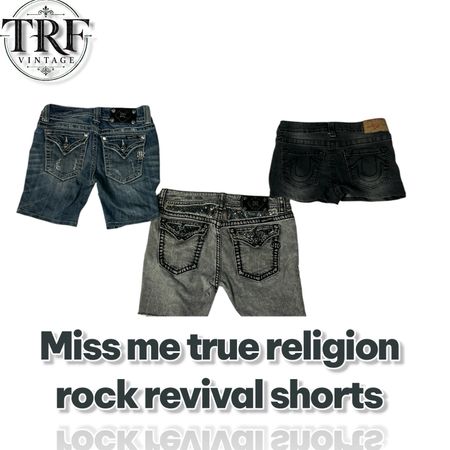 Y2k miss me true religion rock revival premium shorts# 204