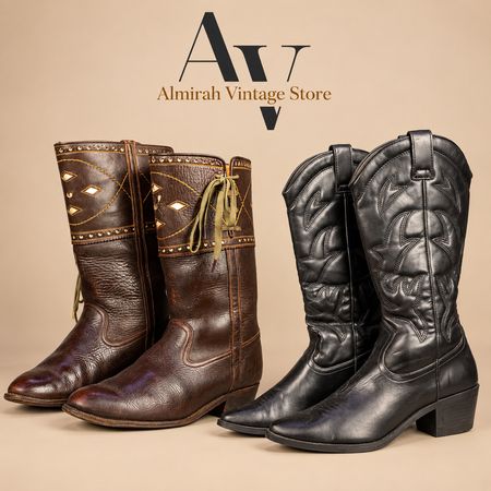 Pacchetto di Stivali Vintage Cowboy e Western