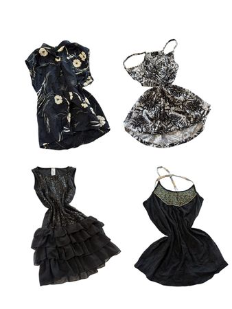 Y2K Black And White Tropical Print Camisoles-ST-263