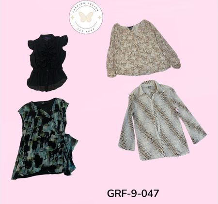 Y2K Blouse Collection | Vintage Women’s Short & Long Sleeve Blouses | Wholesale (GRF-9-047)