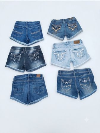 Y2K Strass- und Nieten-Baßdenim-Shorts Los (S-69)