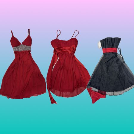Vampy Y2K Rosette Mini Dresses (RS-205)
