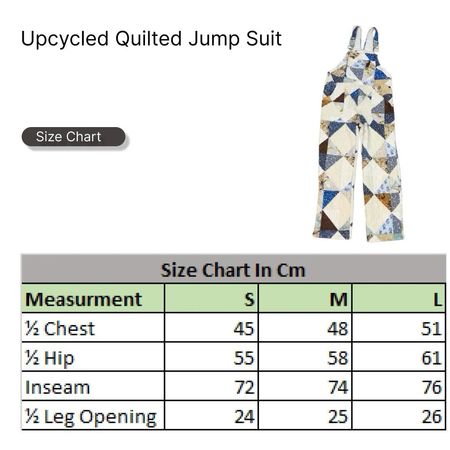 Upcycled quilted jump suit
