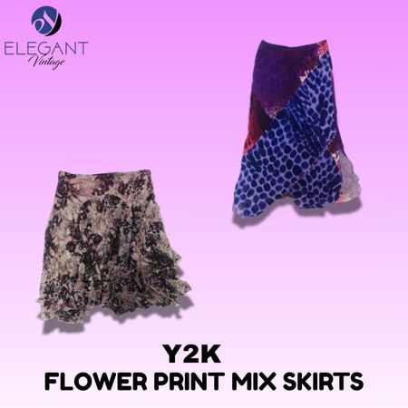 Y2K Flower Print Mix Skirts - EV1565