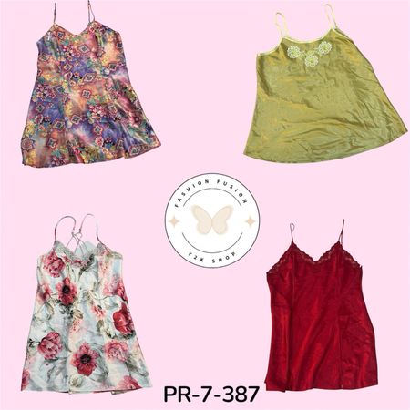 Women's Lace Trim Slip Dress – Y2K Vintage Style (PR-7-387)