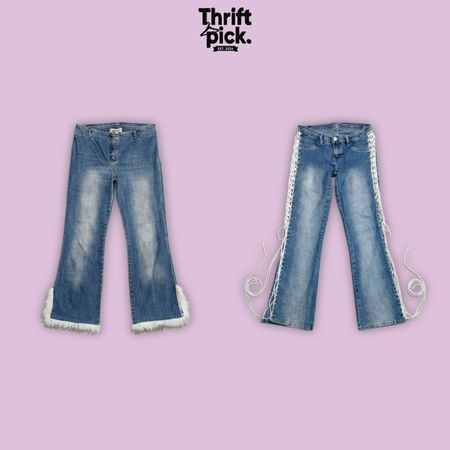 Y2K Front & Back Detail Flare Jeans