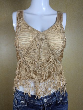 10 Pc Vintage Y2K Veredelte Spitze & Häkel-Top - Pailletten & Fransendetails Großhandelsbundle #57