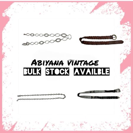 Y2K Belts Bundle - Silver Chain Link, Brown Braided Leather, Studded & Rhinestone Western Belt Mix -AV-199