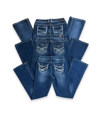 Vintage Y2K Women's Flap Pocket Denim Jeans - Thick Stitch & Flap-Pocket Bootcut Wholesale Bundle #70