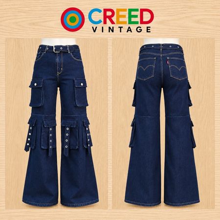 CR2292 UPCYCLED MULTI-POCKET DENIM CARGOHOSE