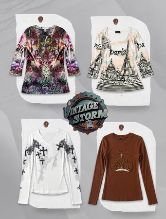 Y2K Bedrucktes LS T-Shirt