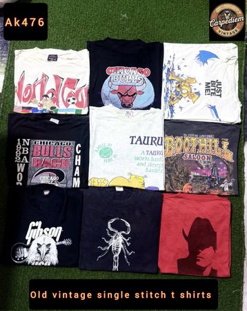 Old vintage single stitch t shirts 80s 90s old style very good stock premium quality ak476