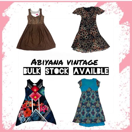 Y2K Sommerkleider - Vintage 90er Boho Floral, Dirndl & Abstract Print Midi Kleid Bundle -AV-117