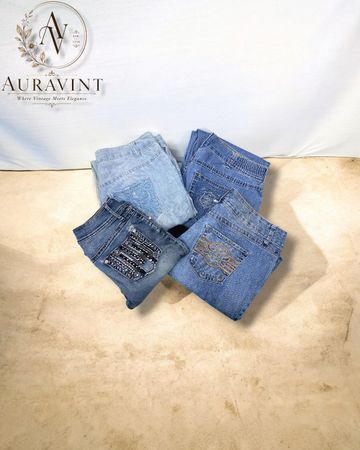 AV 1516 Y2K Embroidered BootCut Jeans