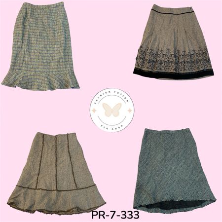 Women’s Vintage Wool A-Line Skirt – Timeless Elegant Style (PR-7-333)
