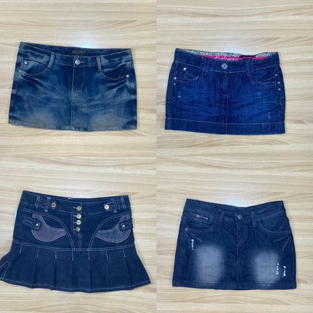 Collection de jupes mini en denim vintage Y2K – 9 pièces