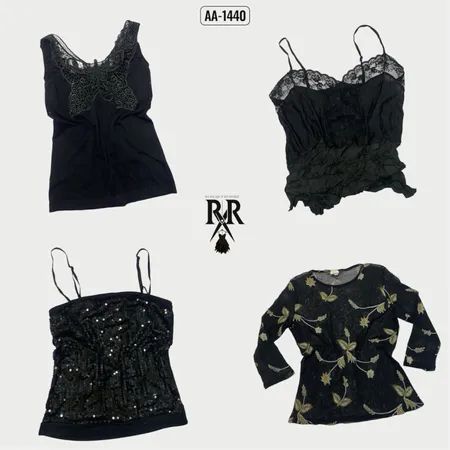 Y2k Black Gothic Mix Tops (AA-1440)