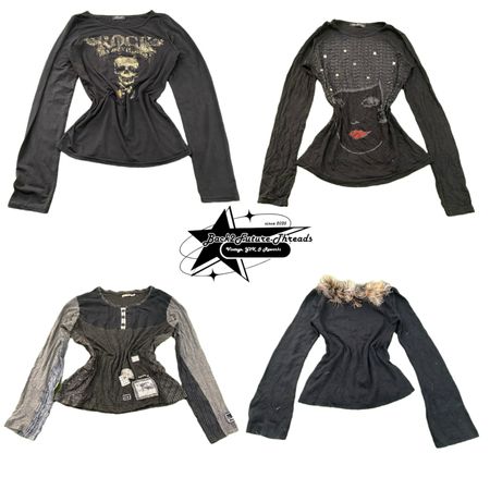 Y2k Nature Vibe Girl Top de Manga Longa B2F-119