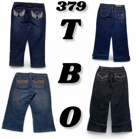 Y2k Detailing & Embroidery Denim Capri jeans (brands)