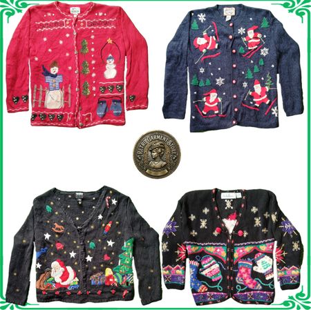 Vintage Heavy Knit Novelty Jumper Sweater Ugly Christmas Cardigan Retro Lot A84