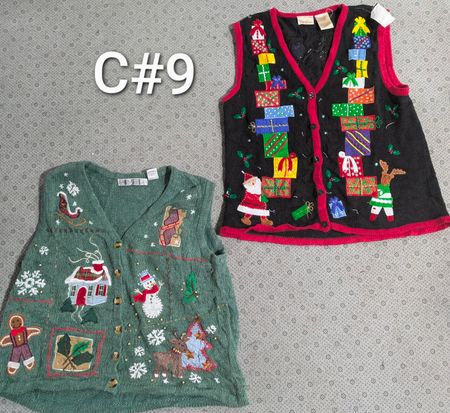 Vintage Ugly Christmas Sweater Vests Lot (10 Stück) | Größe M-XL | Mix Marken Tiara, Christopher & Banks, Holiday Editions C#9