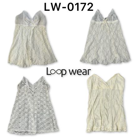 Y2K White Lace & Mesh Camisole Tops