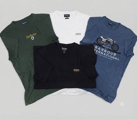 PREMIUM BRAND BARBOUR T SHIRT MIXED HALF FULL ROUND NECK