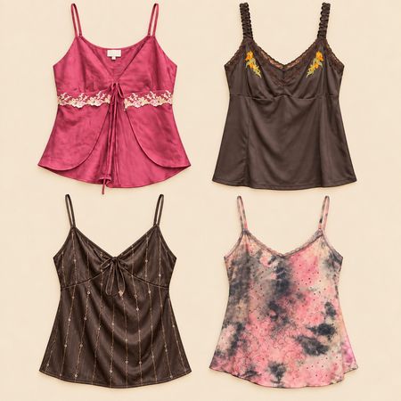 Y2k Soft Grunge Cami Tops