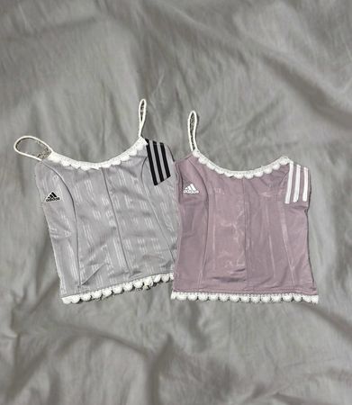 Upcycled Adidas Lace-Up Tops