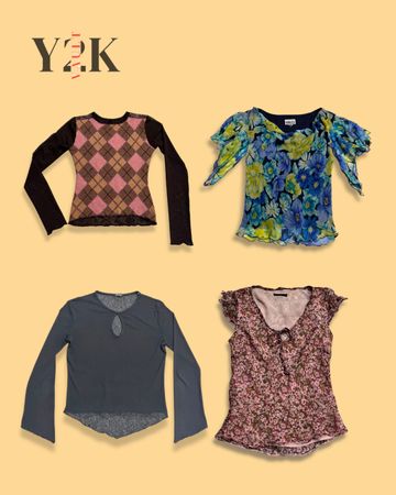 Y2K Mesh & Floral Tops Bundle (Yv-752)