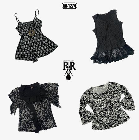 Y2K Black Rave Mix Tops (AA-1274)